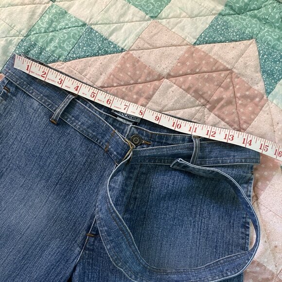 Y2K Request Jeans Juniors 9 Belted Strappy Flared Vintage Mid Rise 2000s Grunge - Picture 9 of 12